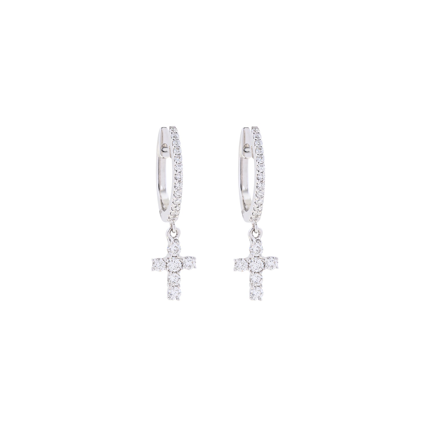 Cross on Hoop Earrings