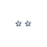 Small Sapphire Flower Earring