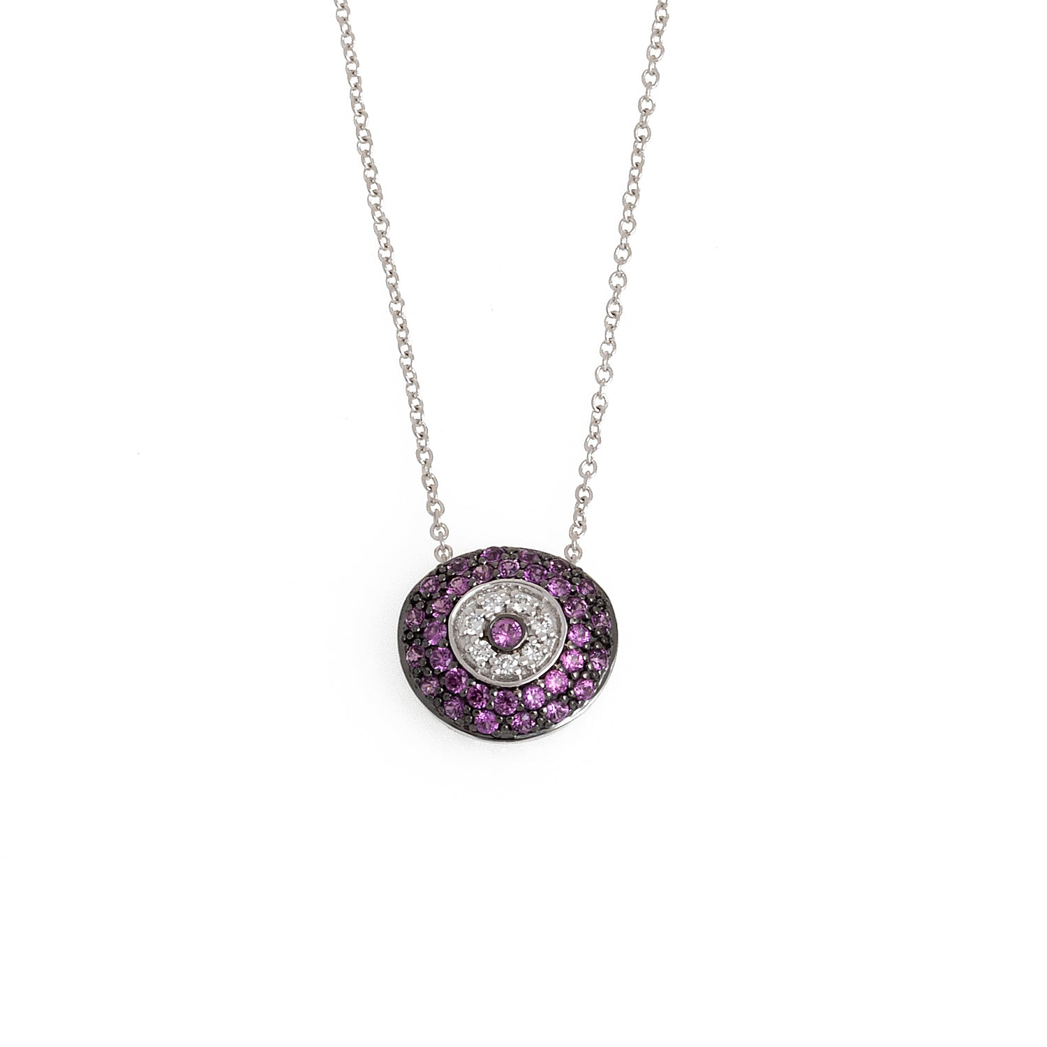 Pink Sapphire Pebble Evil Eye