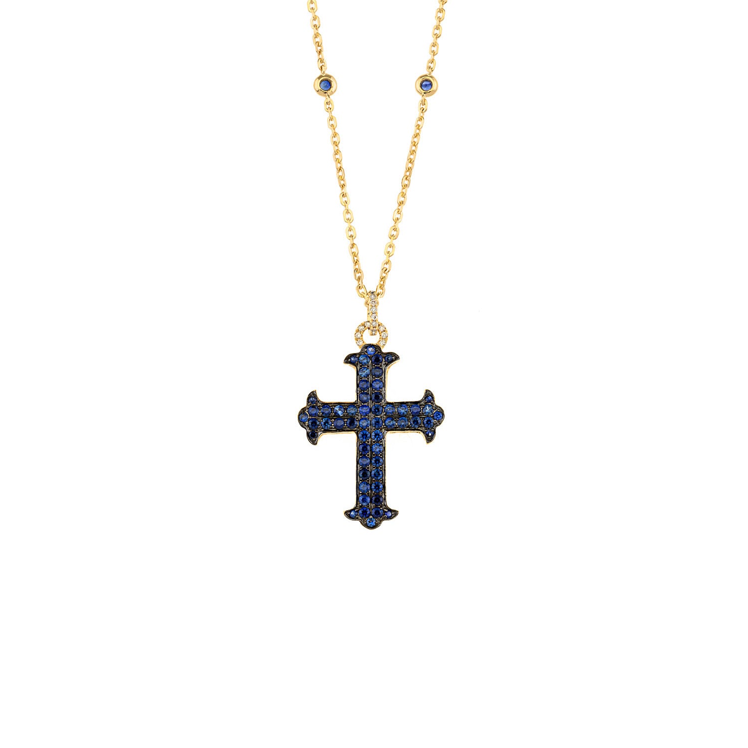 Diamond Cross. Gold and diamond cross. Cross for christening. Cross for baptism. Fine jewellery. Anatol jewellery. Χρυσά κοσμήματα. Κοσμήματα Κηφισιά. Σταυρός χρυσός. Σταυρός με διαμάντια. Βαφτιστικός σταυρός. Σταυρός για βάφτιση. Σταυρός με μπριγιάν. Sapphire cross necklace.