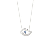 Evil Eye Necklace. Diamond Necklace. Blue Sapphires. Tear drop necklace. Fine Jewelry. Gift. Κολιέ μάτι. Κολιέ για δώρο μάτι. Χρυσό κολιέ. Κολιέ με διαμάντια. Κολιέ με ζαφείρια. Μάτι φυλαχτό.