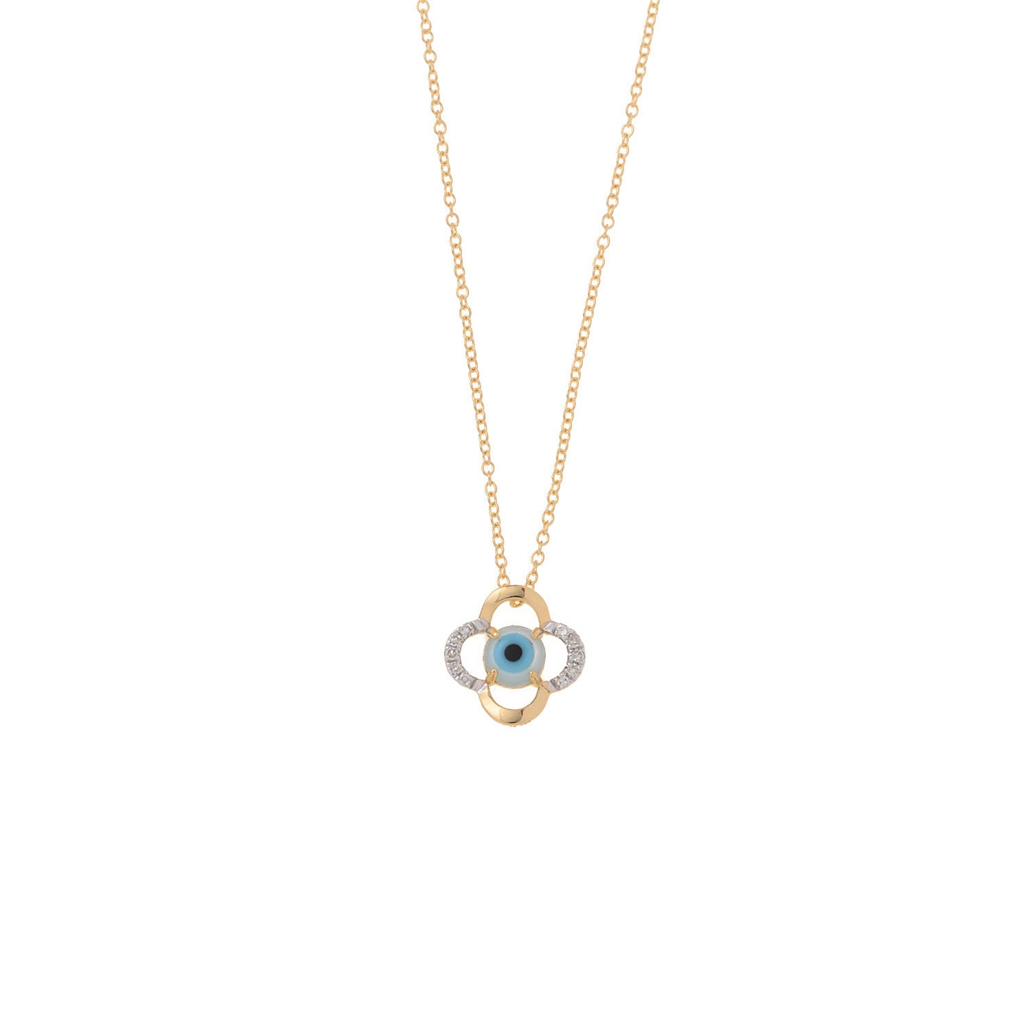 Turquoise eye necklace Cross necklace. Gift necklace. Gold necklace. Diamond necklace. Precious stone necklace. Evil Eye necklace. Chain necklace. Easy to wear necklace. Anatol jewelry. Fine jewelry. Golden Hall. Kifissia. Athens. Χρυσό κολιέ. Κολιέ με διαμάντια. Χρυσά κοσμήματα. Κηφισιά. Κολιέ με μπριγιάν.