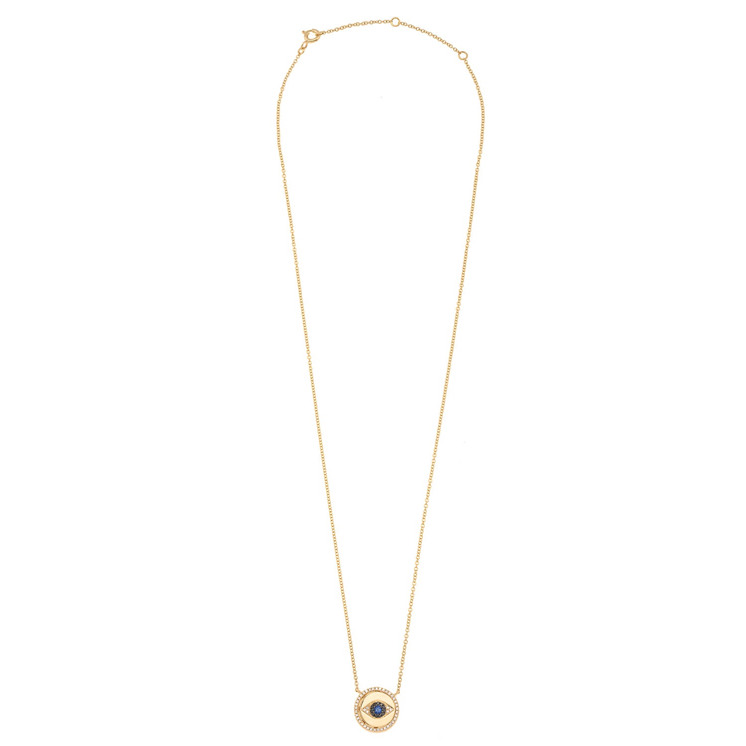 Evil Eye Necklace. Diamond Necklace. Blue Sapphires. Tear drop necklace. 18K Gold. Rose Gold, White Gold, Yellow Gold. Fine Jewelry. Gift. Κολιέ μάτι. Κολιέ για δώρο μάτι. Χρυσό κολιέ. Κολιέ με διαμάντια. Κολιέ με ζαφείρια. Μάτι φυλαχτό. Μάτι με διαμάντια. Στρογγυλό μάτι κολιέ.