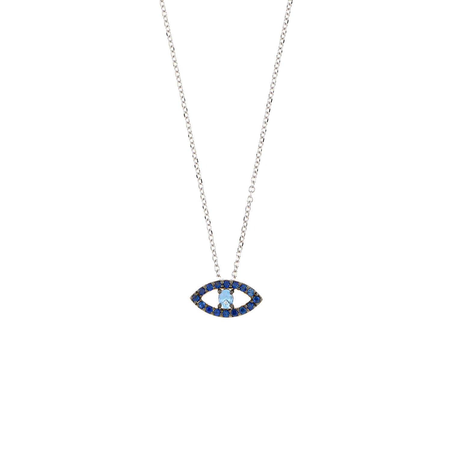 Evil Eye Necklace. Diamond Necklace. Blue Sapphires. Tear drop necklace. Fine Jewelry. Gift. Κολιέ μάτι. Κολιέ για δώρο μάτι. Χρυσό κολιέ. Κολιέ με διαμάντια. Κολιέ με ζαφείρια. Μάτι φυλαχτό.
