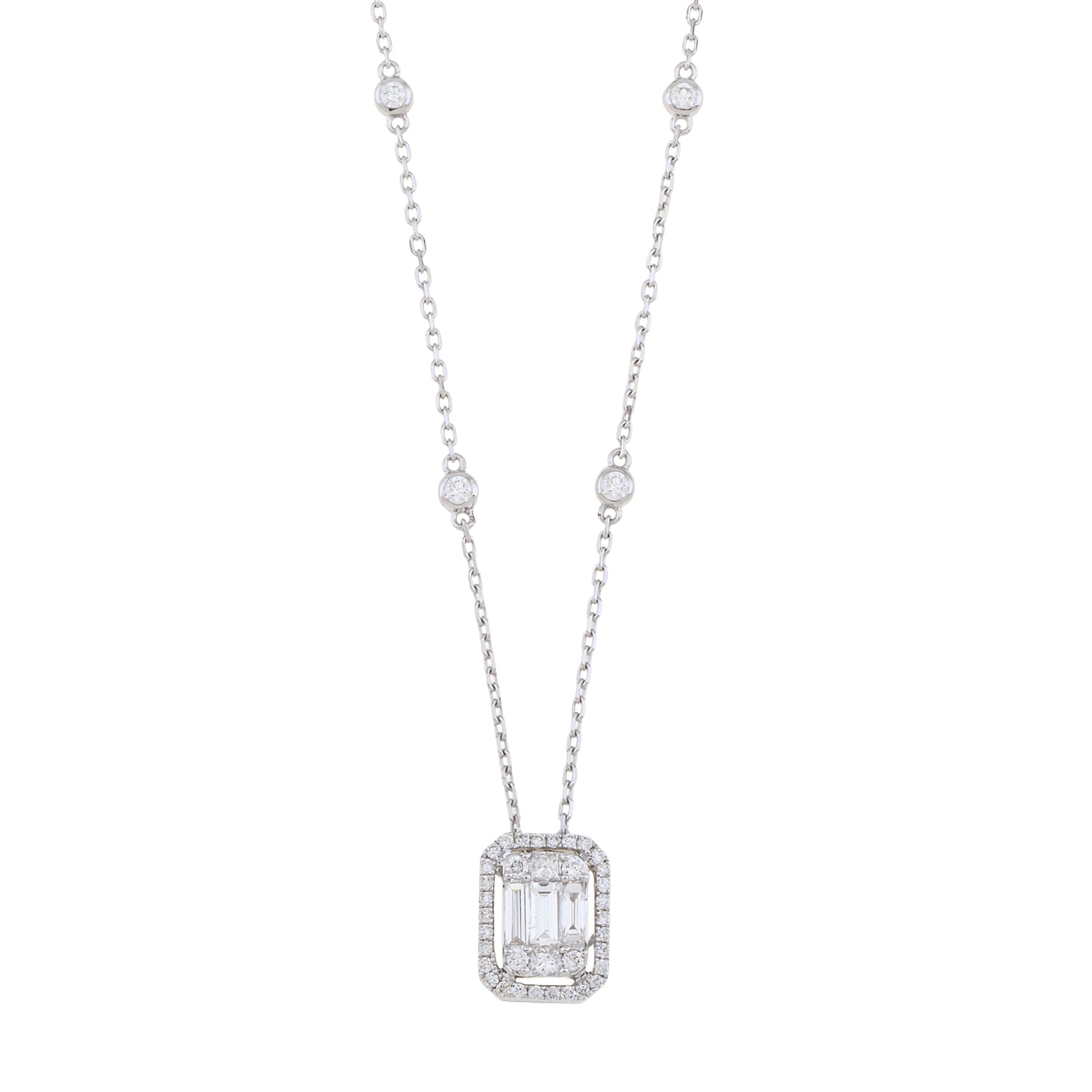 Rectangle Diamond Necklace