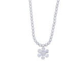 Flower Tennis Diamond Necklace