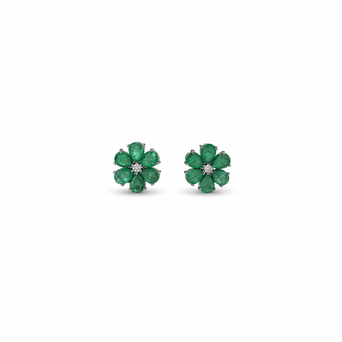 Green Stream Flower Earrings