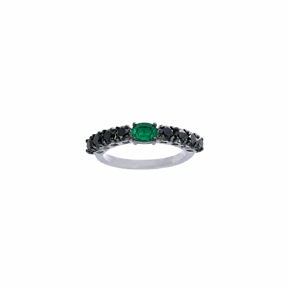 Oval Emerald Pop Eternity Ring