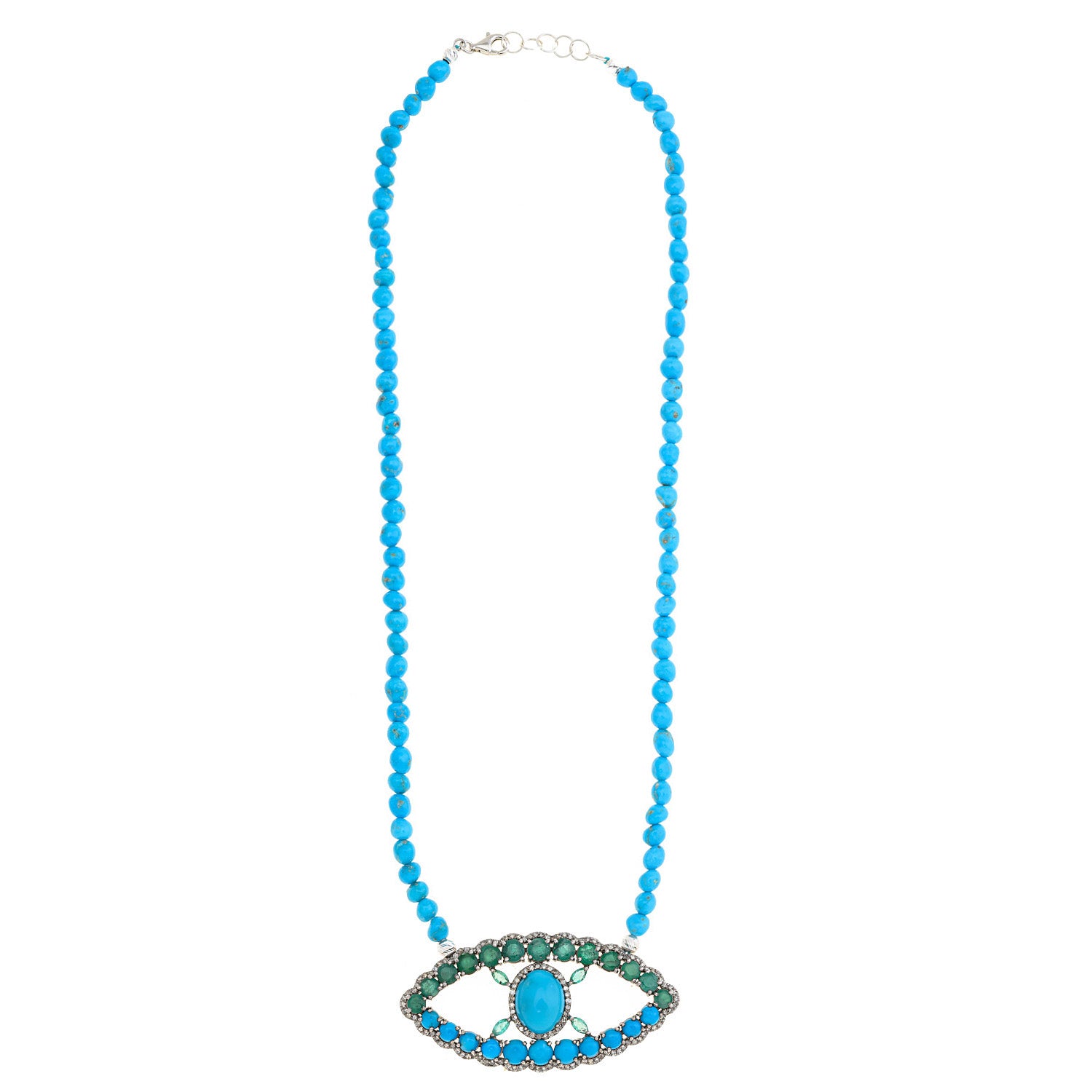 Blue Green Hues Eye Necklace