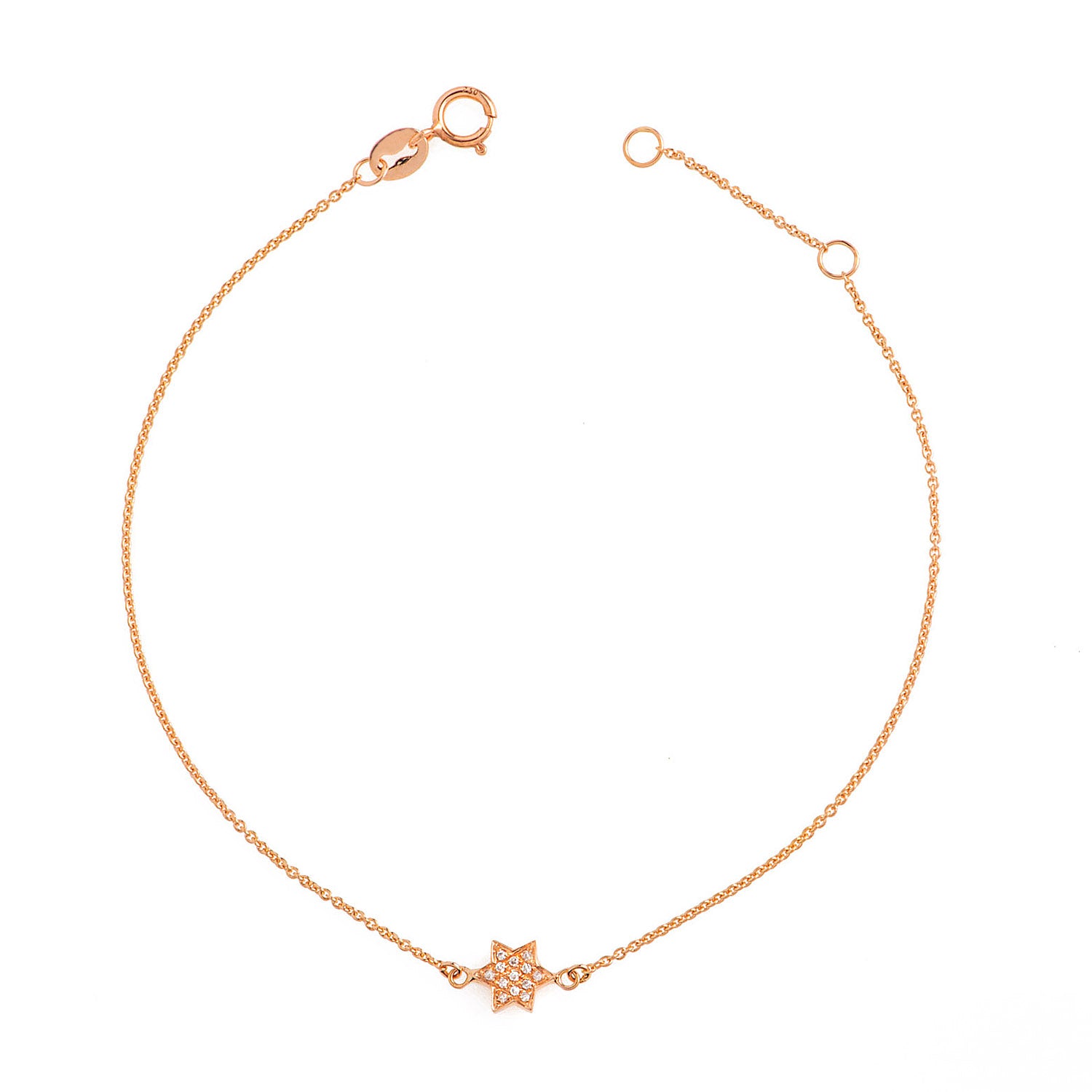 Rose gold diamond star bracelet