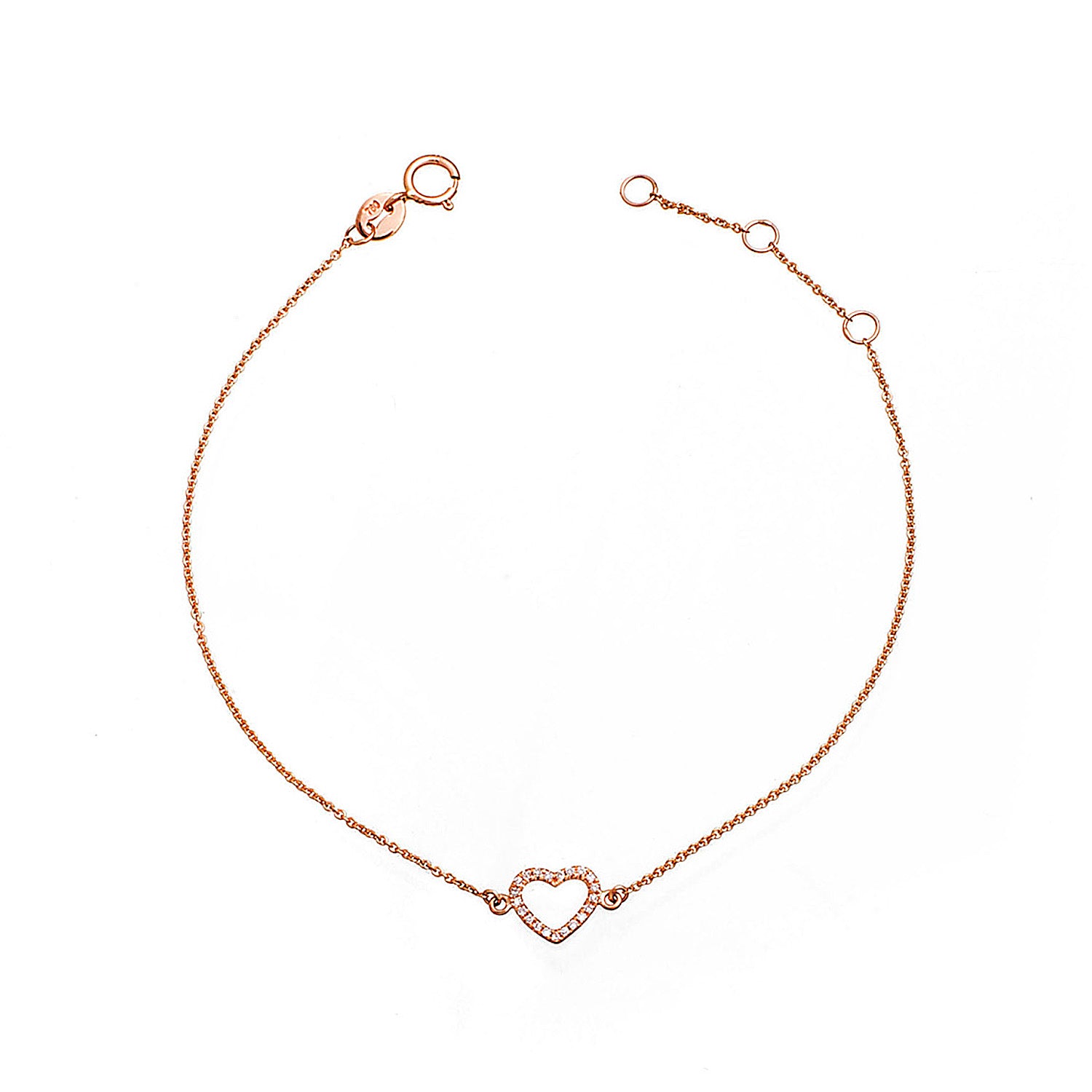 Diamond heart bracelet.