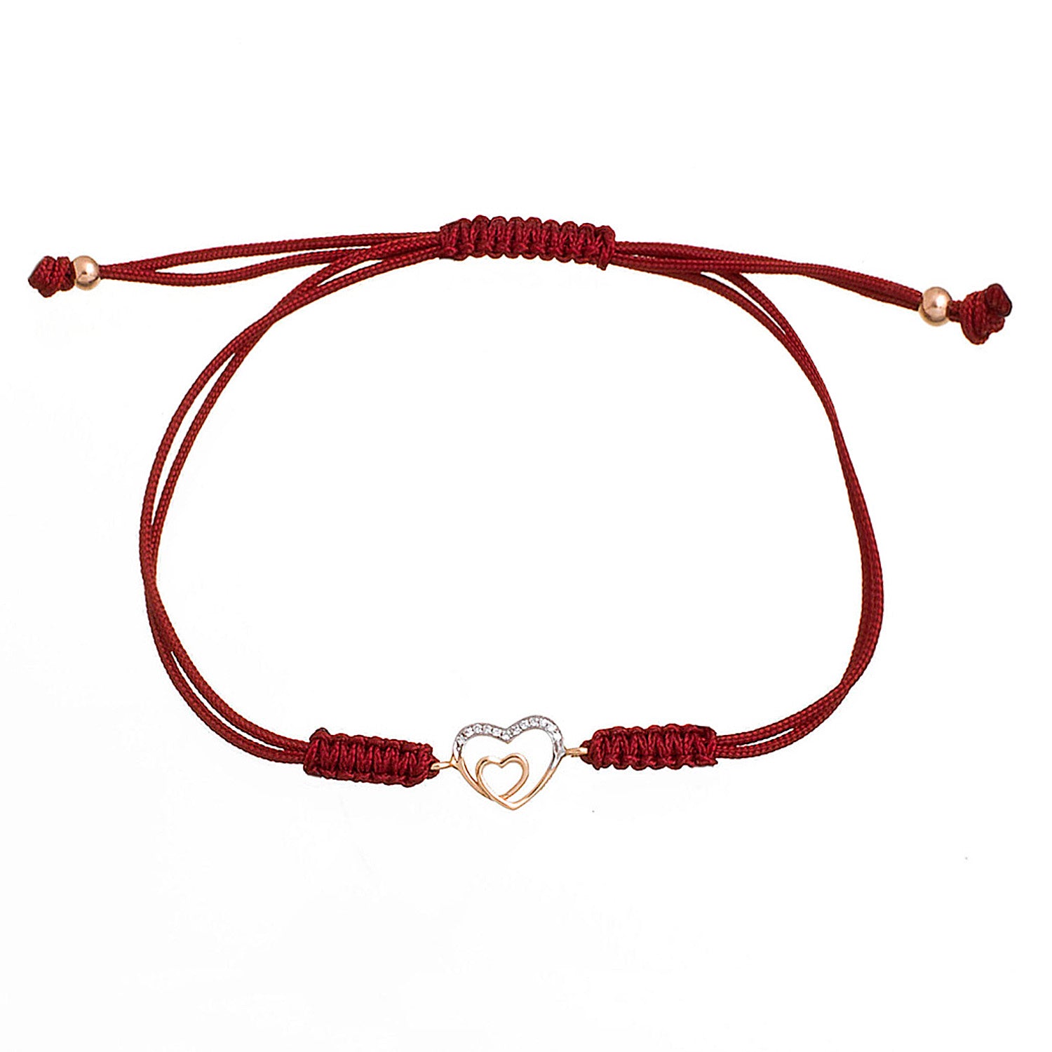 Diamond Heart Bracelet. Cord bracelet
