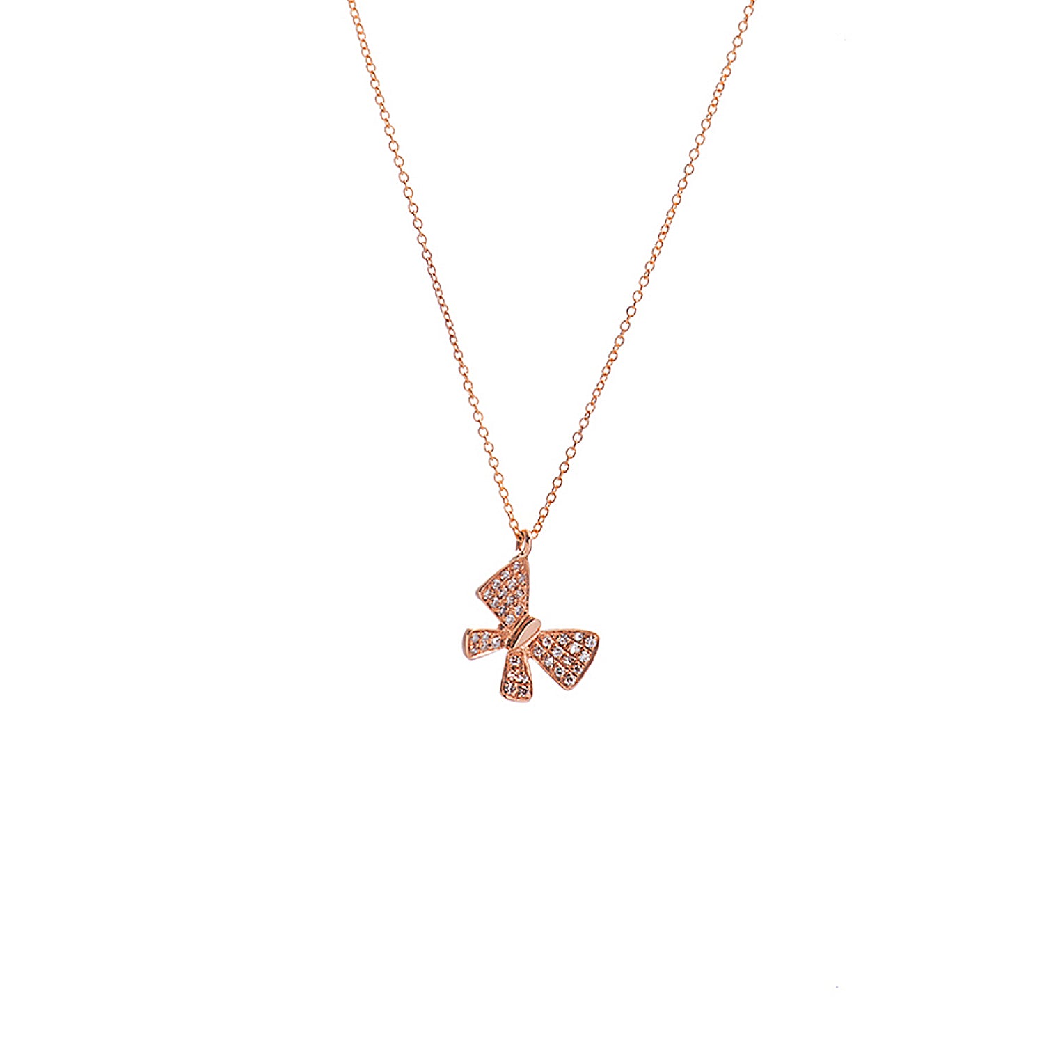 Diamond Bow Necklace