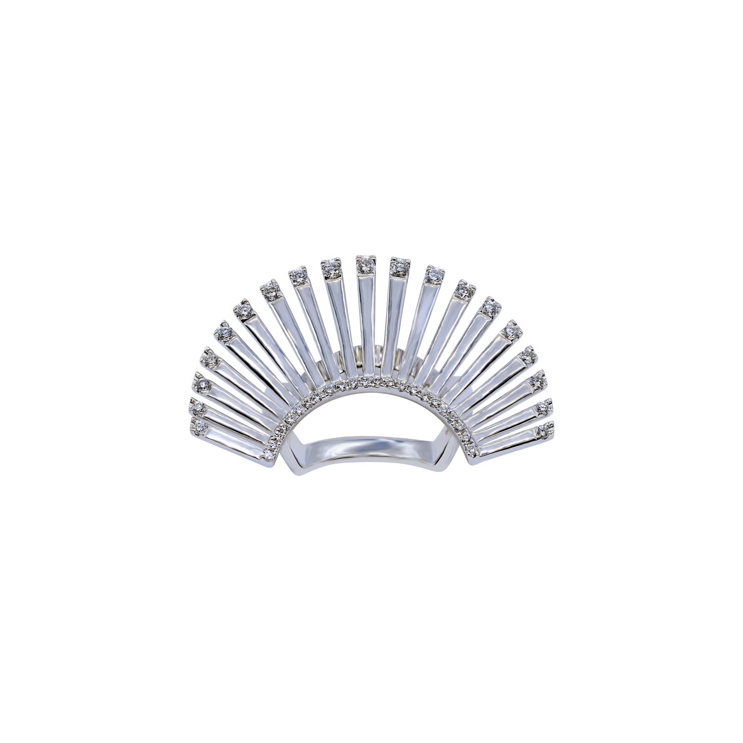 Gold and Diamond Ring. White Gold Ring.