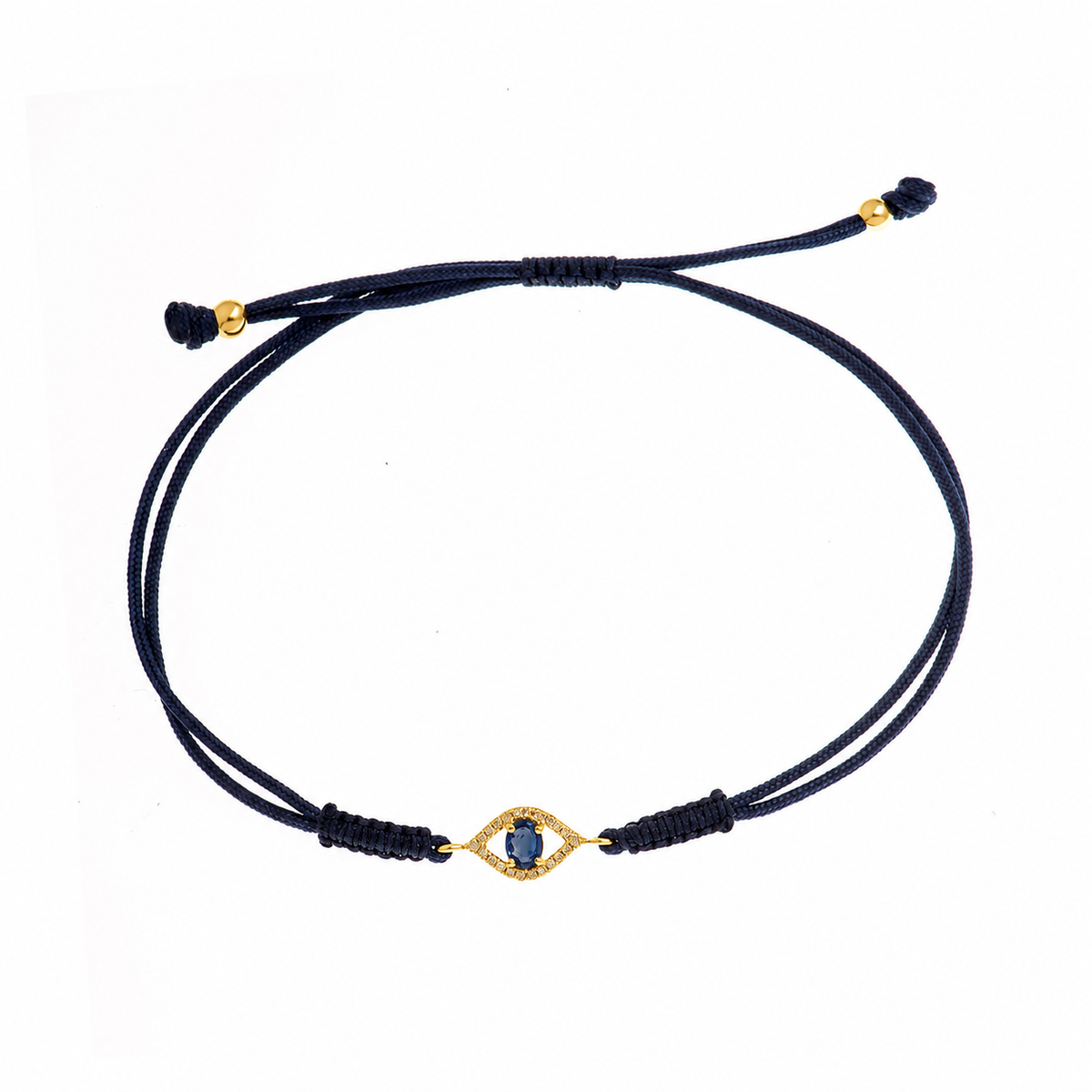 Sapphire Evil Eye Cord Bracelet