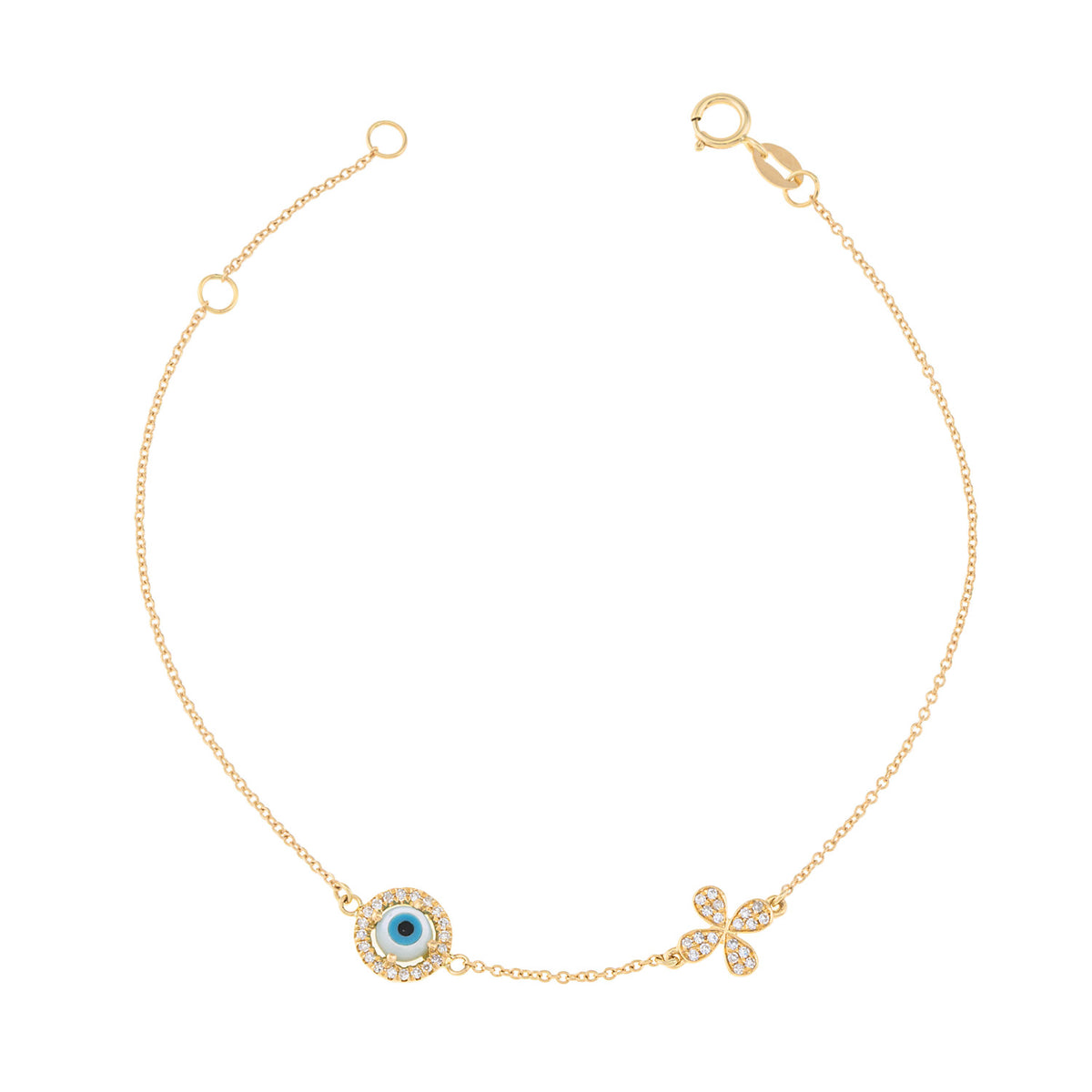 Cross and Evil Eye Bracelet
