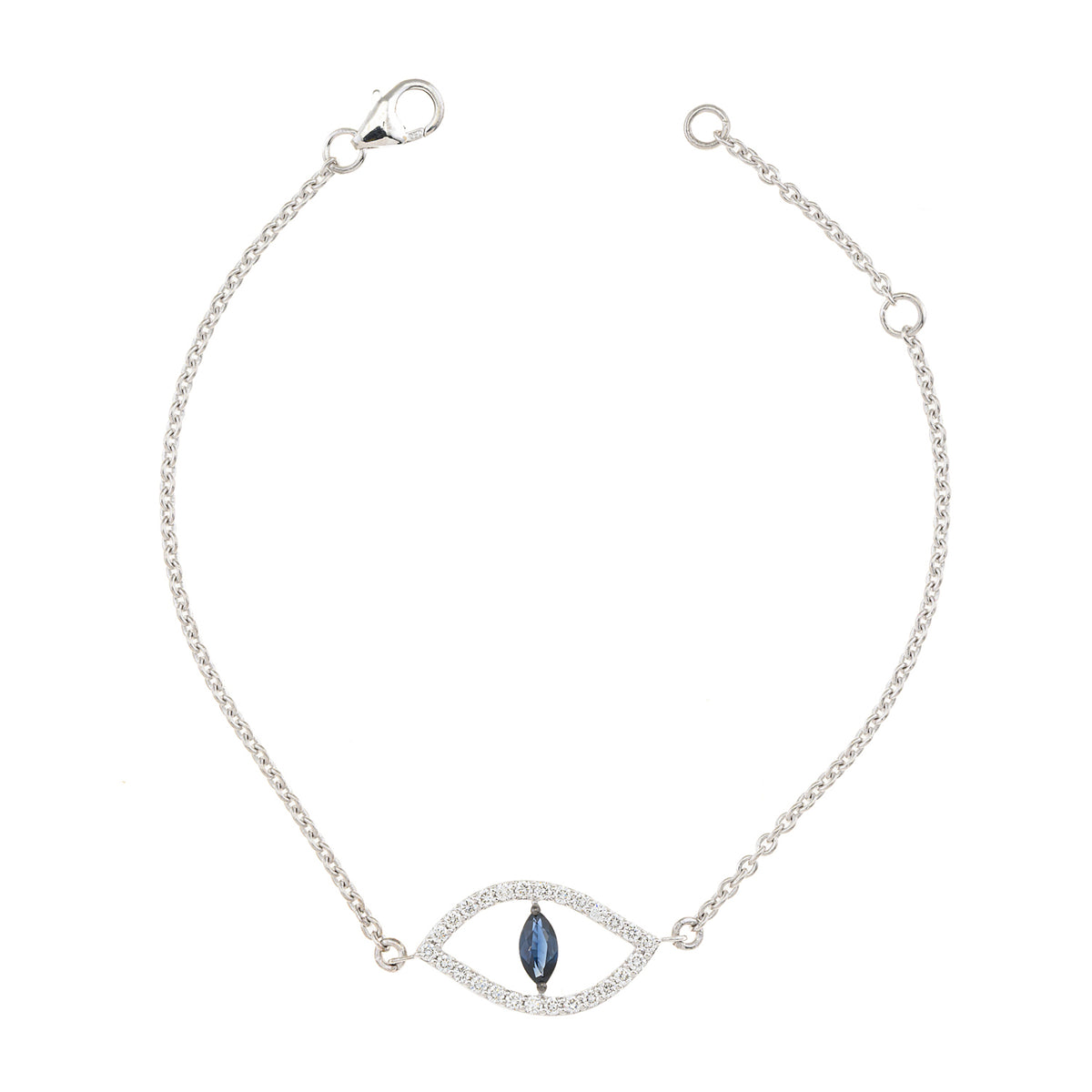 Evil eye bracelet. Diamond evil eye bracelet. Evil eye chain bracelet. Sapphire and diamond eye bracelet. Eye bracelet. Eye jewellery. Anatol jewellery. Χρυσά κοσμήματα. Κόσμημα με μάτι. Βραχιόλι με μάτι. Χρυσό μάτι με μπριγιάν. Ανατολ κοσμήματα.