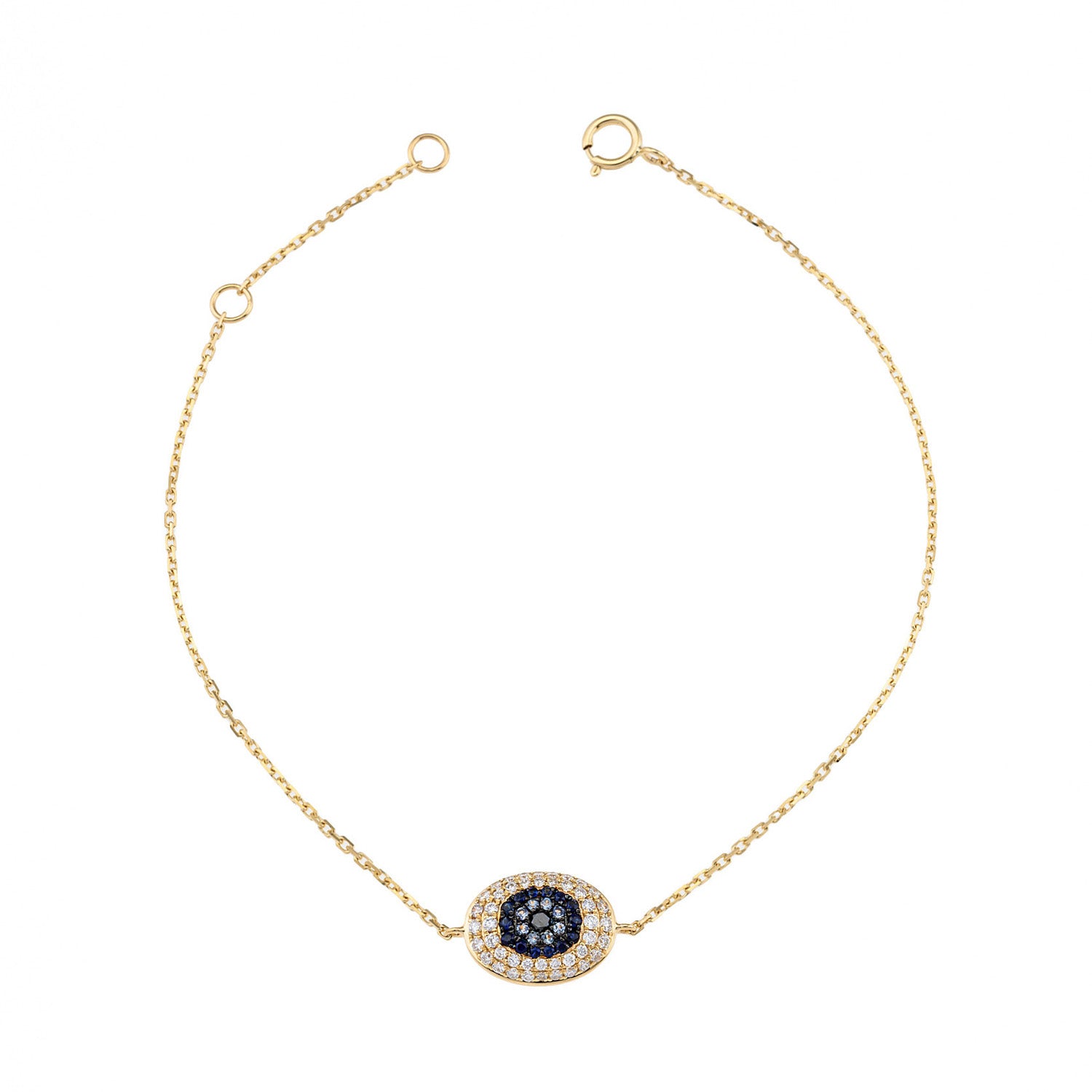 Evil eye bracelet. Diamond evil eye bracelet. Evil eye chain bracelet. Sapphire and diamond eye bracelet. Eye bracelet. Eye jewellery. Anatol jewellery. Χρυσά κοσμήματα. Κόσμημα με μάτι. Βραχιόλι με μάτι. Χρυσό μάτι με μπριγιάν. Ανατολ κοσμήματα.