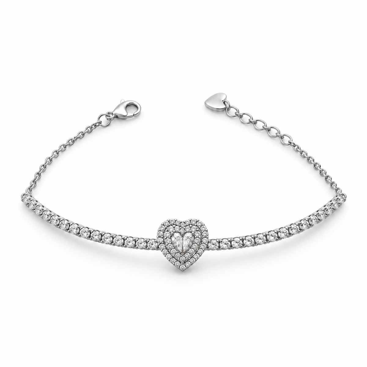Diamond Heart Tennis Bracelet