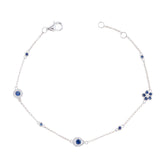 Blue Shapes, Flower Bracelet