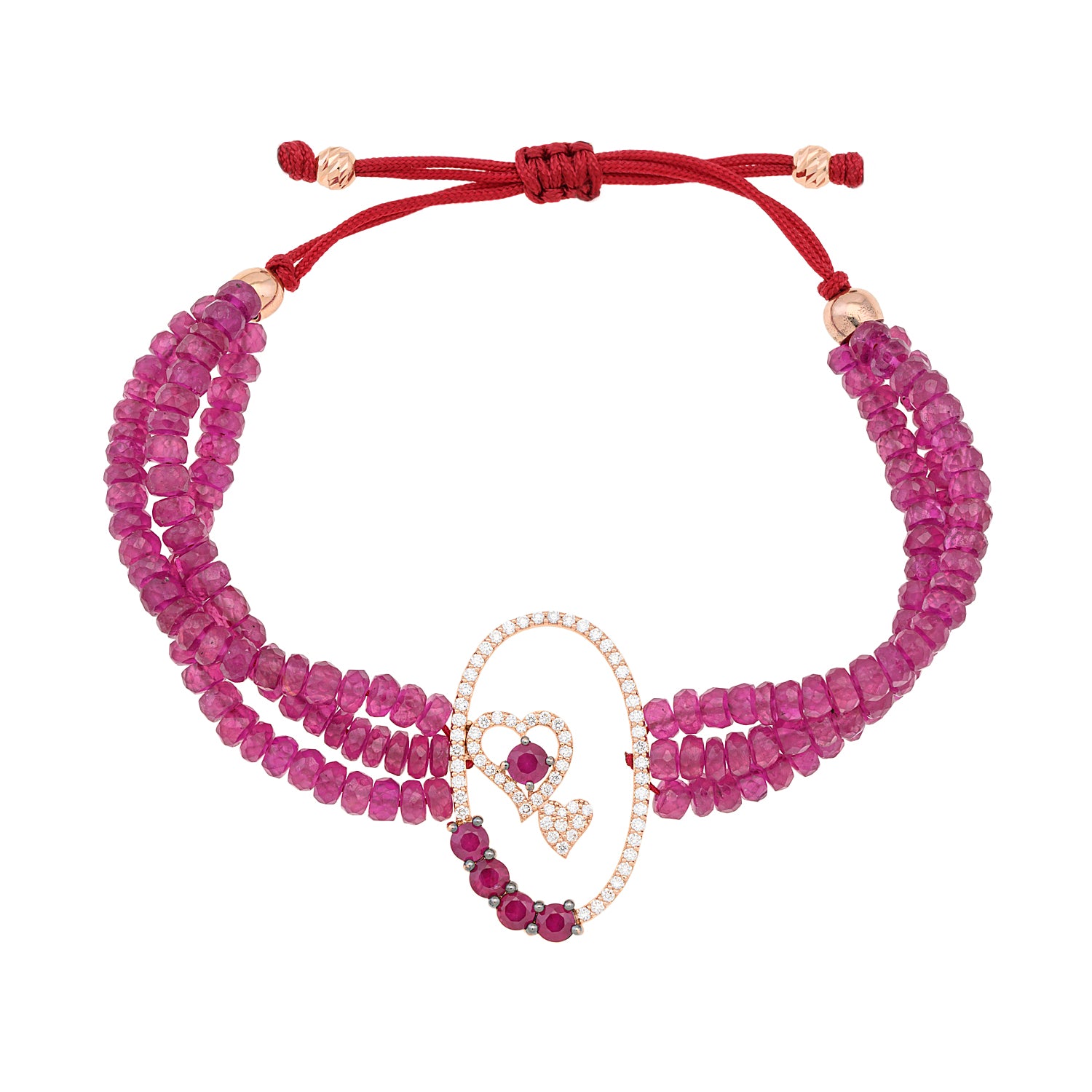 Funky Hearts Ruby Bracelet