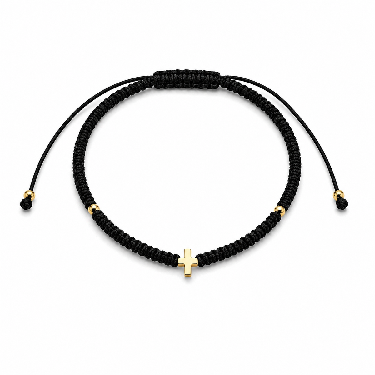 Cross Black Thread Bracelet