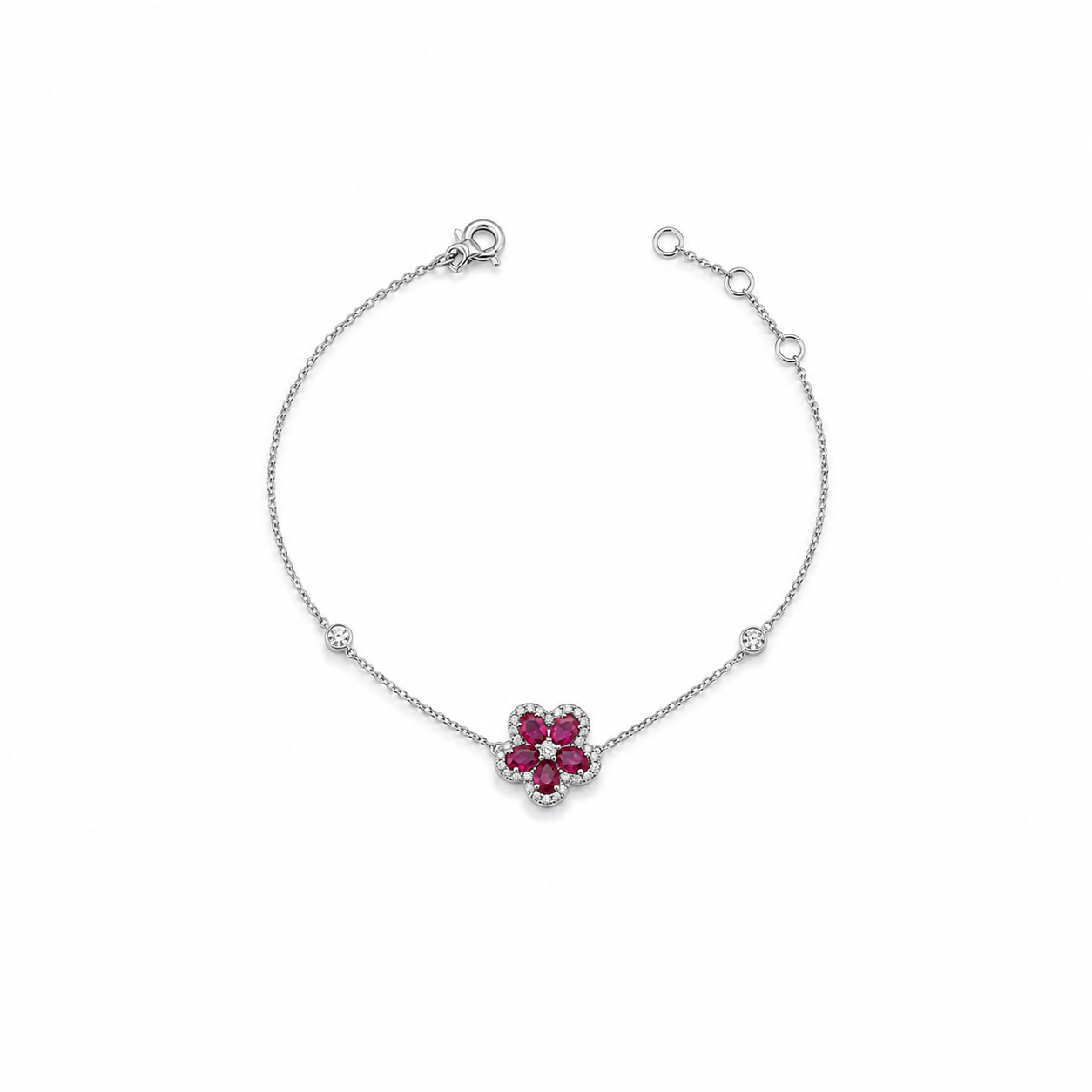 Ruby Flower Bracelet