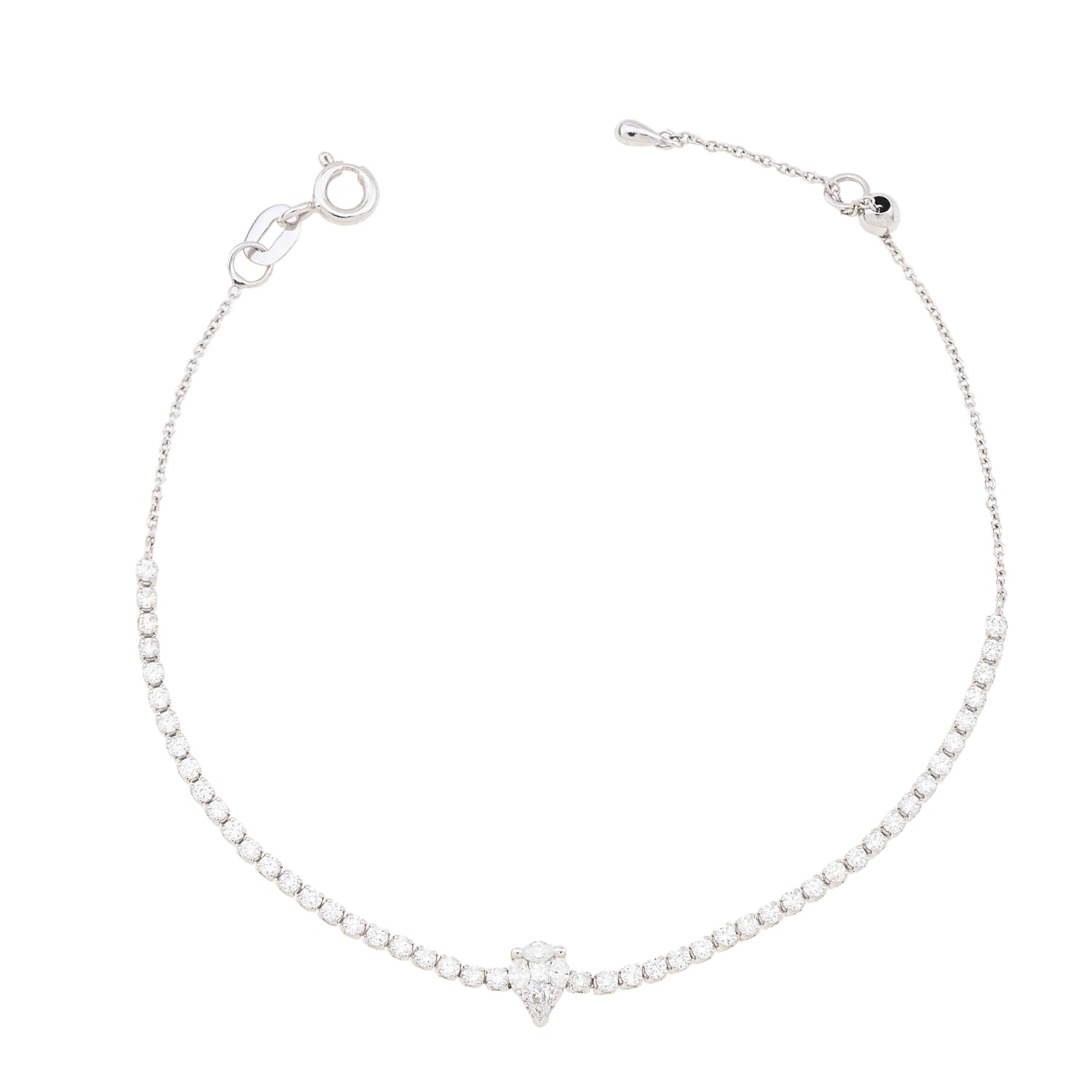 Pear Diamond Tennis Bracelet