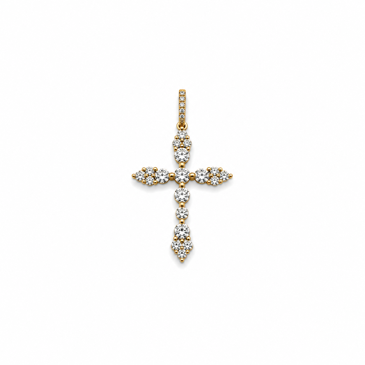 Diamond Cluster Cross Pendant