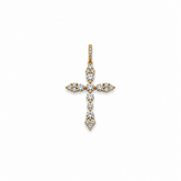 Diamond Cluster Cross Pendant
