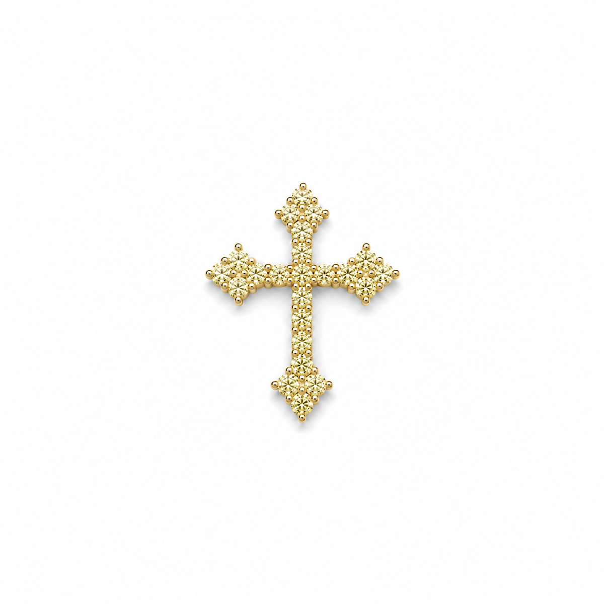 Yellow Floral Trefoil Cross