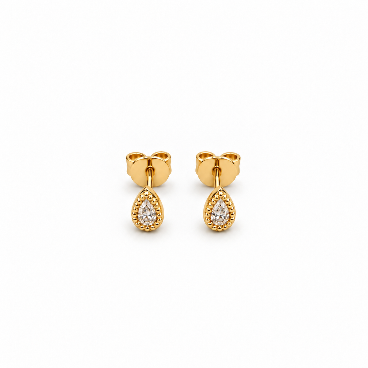Knitted Pear Diamond Stud