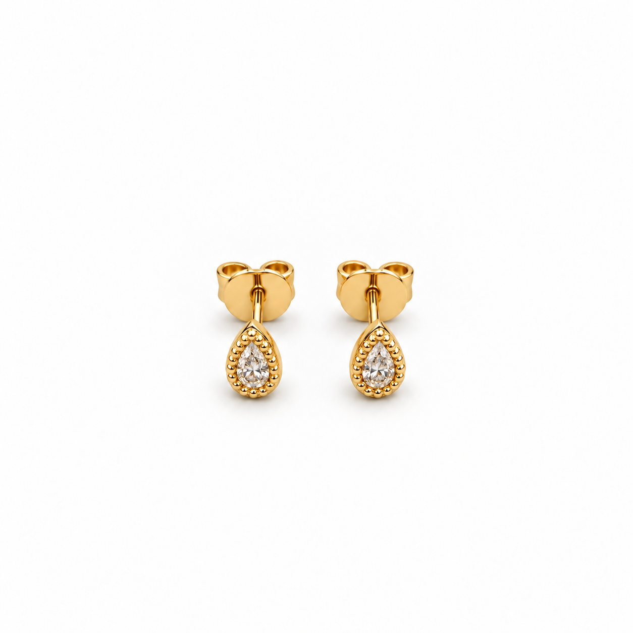Knitted Pear Diamond Stud