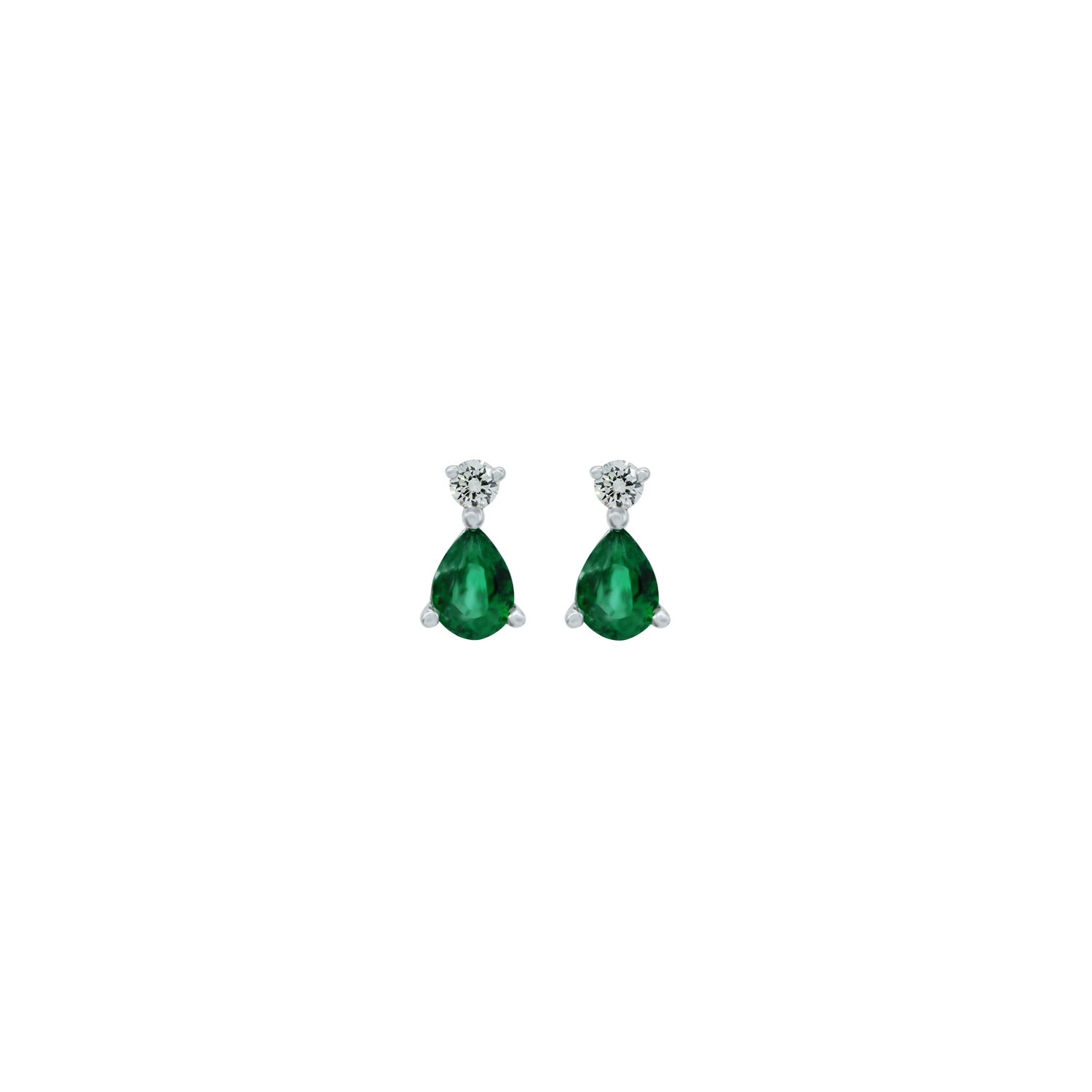Diamond Tops Emerald Earring