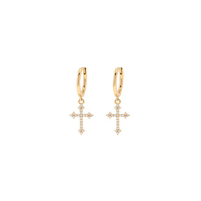Diamond Cross Earring