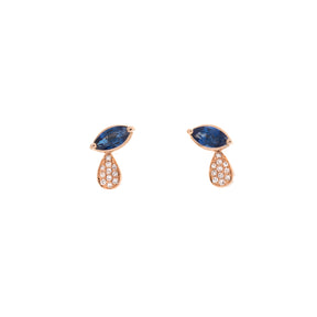 Sapphire Earring. Earrings. 18K gold earring. White Gold, yellow gold, rose gold. Perfect Gift. Earring gift. Fine jewelry. Anatol. Kifissia. Golden Hall. Σκουλαρίκι χρυσό. Σκουλαρίκι  με ζαφείρια. Σκουλαρίκι τρυπητό. Σκουλαρίκι με ζαφείρι. Σκουλαρίκι με διαμάντια. Athens. Κηφισιά. Σκουλαρίκι με μπριγιάν. 