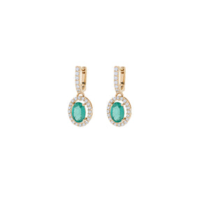 Oval Emerald Drops Earring