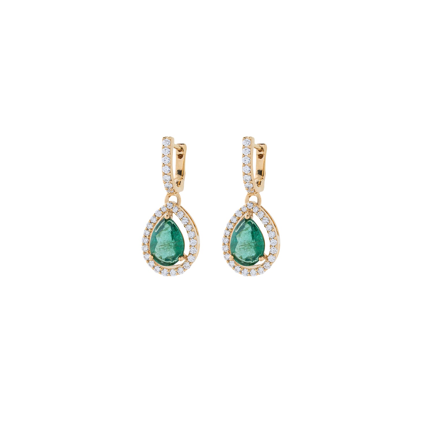 Pear Emerald Earrings