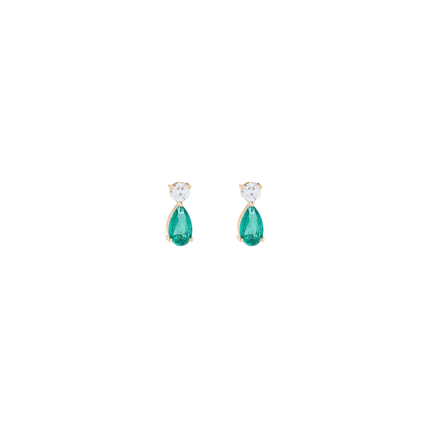 Diamond Tops Emerald Earring