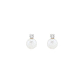 Diamond Top Pearl Earring