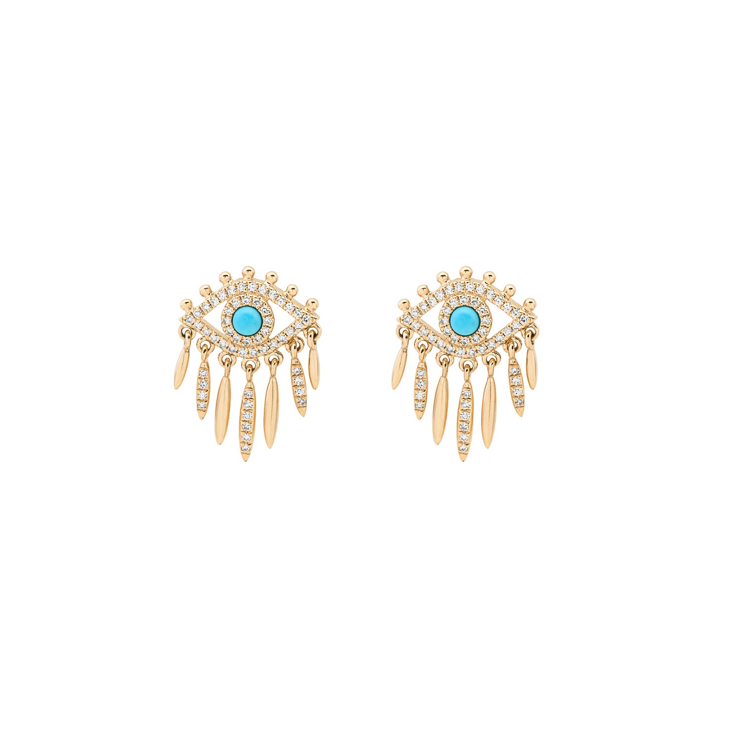 Gold Dripping Eye Earring