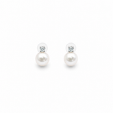 Diamond Top Pearl Earring