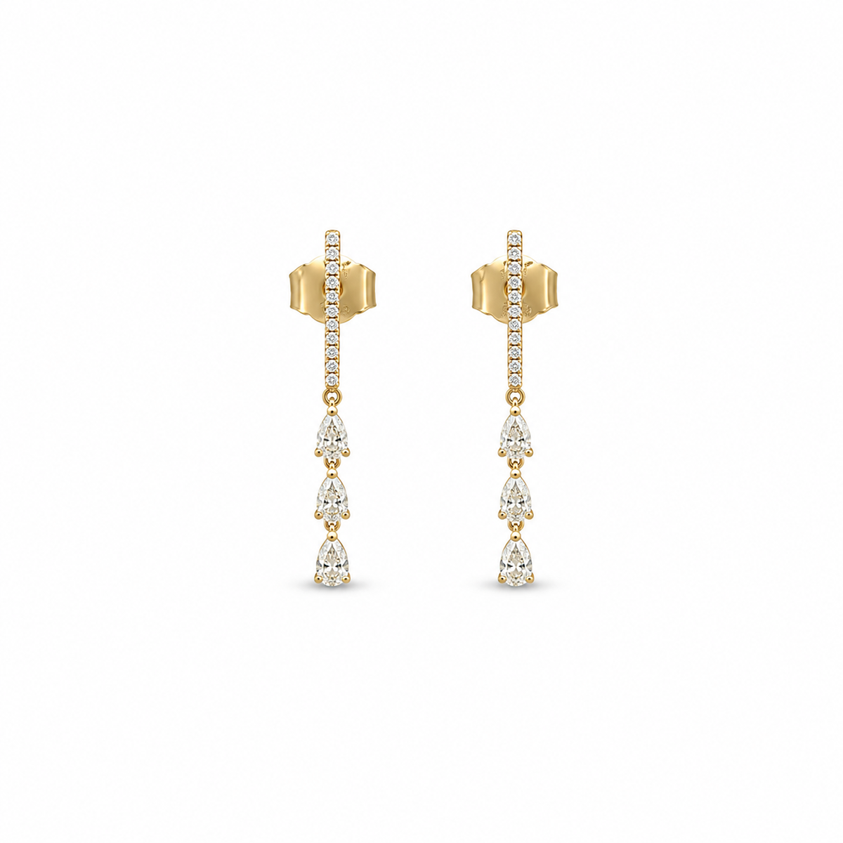 Cascading Pear Drop Diamond Earrings