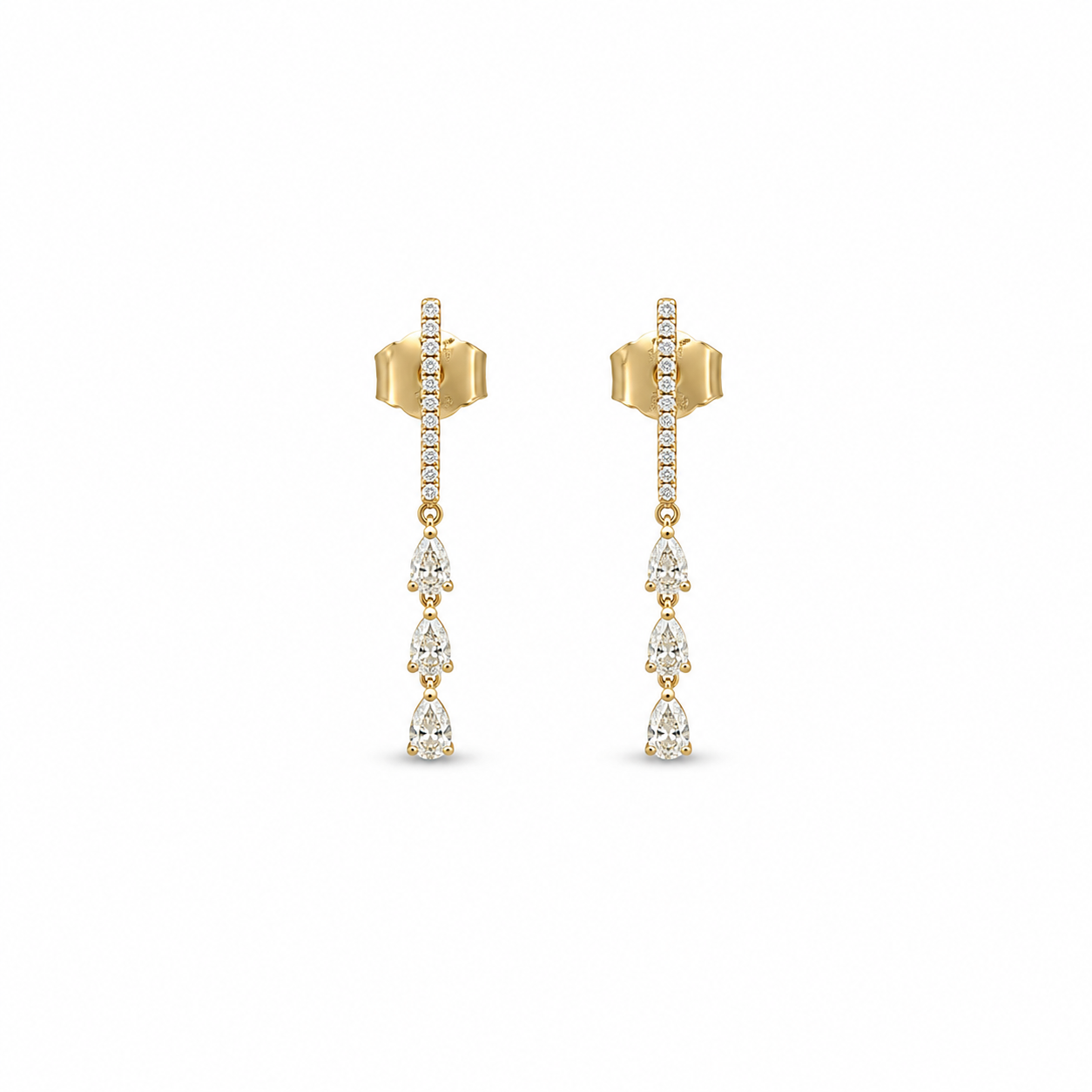 Cascading Pear Drop Diamond Earrings