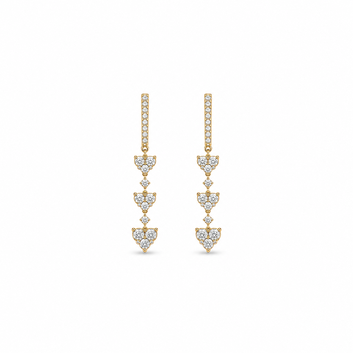 Triple Hearts Diamond Earrings