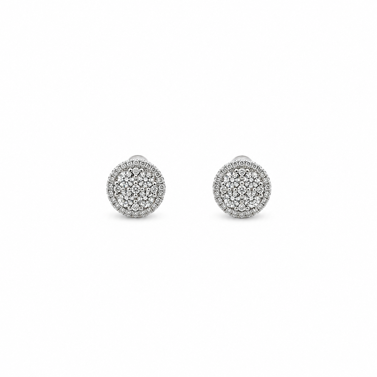 Diamond Disc Stud earrings
