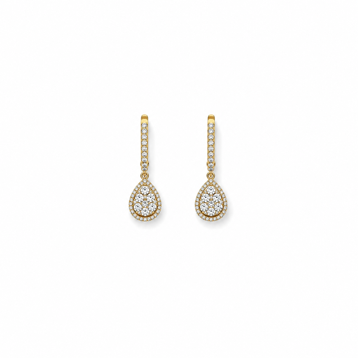 Dangling Diamond Teardrop Earrings