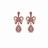 Pink Eye Bow Earring