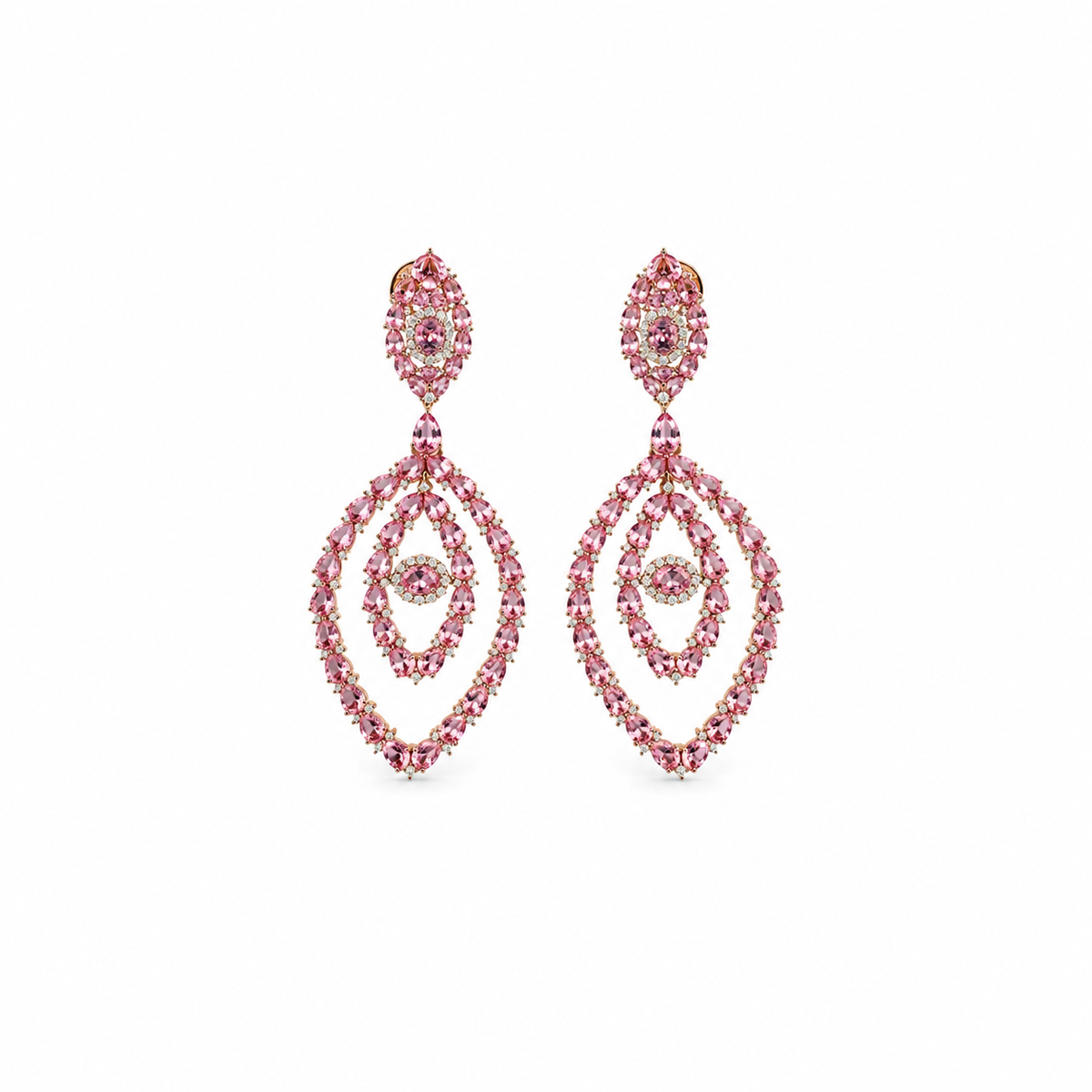 Shimmering Pink Eye Earring
