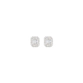 Square Diamond Stud Earrings